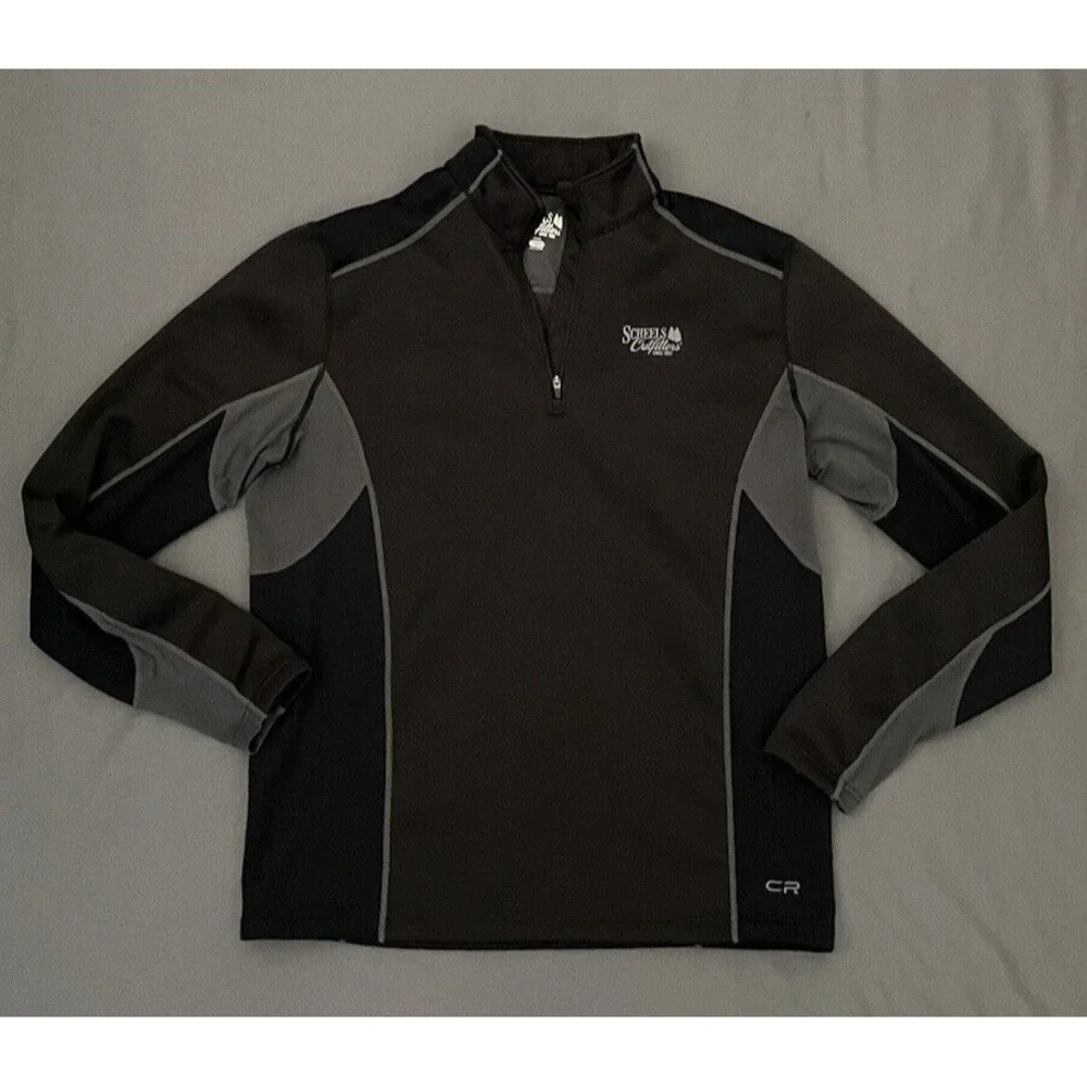 Scheels Outfitters Pullover Sweater Men's Large Black Jacket 1/4 Zip Long Sleeve